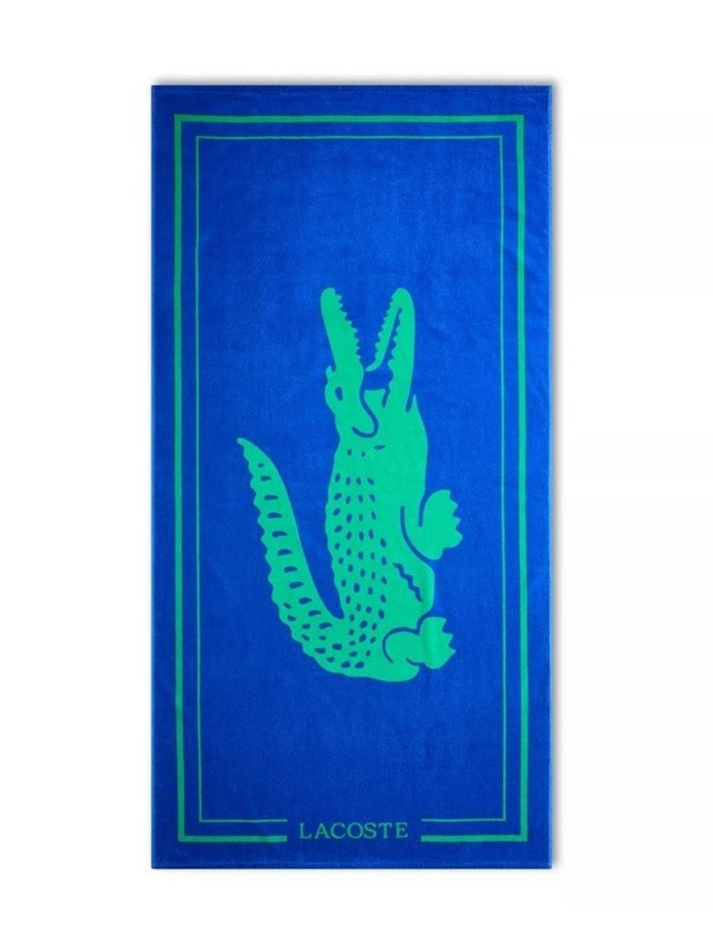 New Lacoste green alligator Blue beach towel.